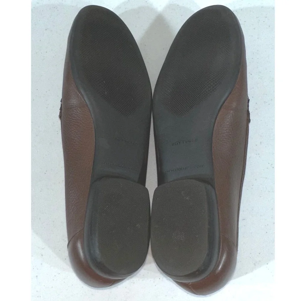 Trotters Loafers 9.5 S Extra Narrow Brown Leather Woven Vamp Made in Brazil